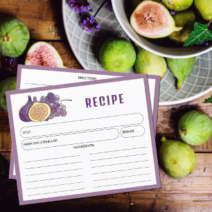 Figs and Grapes, Purple Kitchen Recipe Card