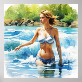 figurative water colour painting poster