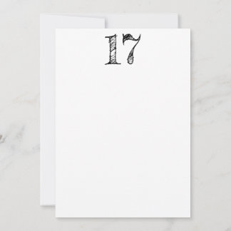 figure 17 number seventeen giant manuscript invitation