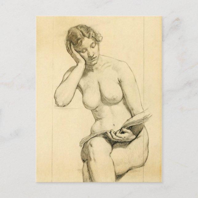 Figure drawing - woman reading postcard (Front)