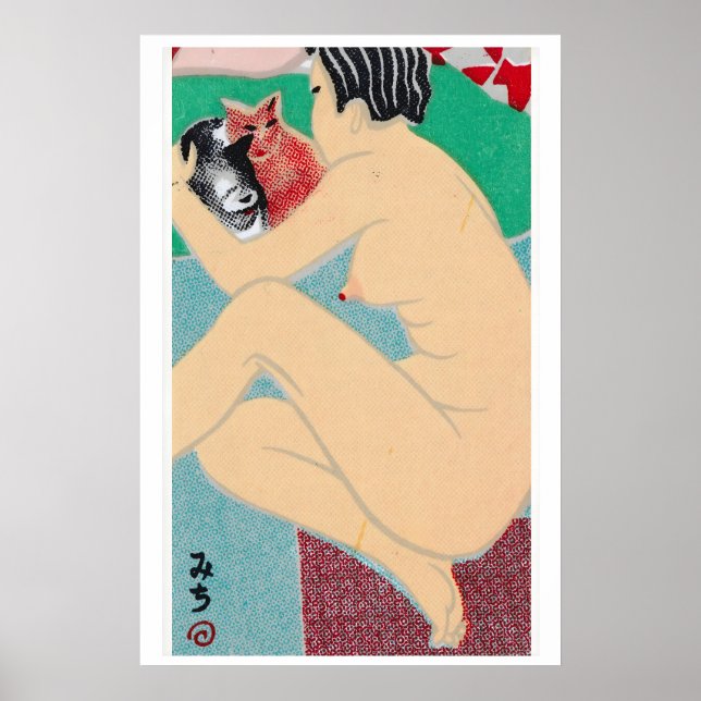 Figure Holding Two Cats 1920s-30s Matchbox Poster (Front)