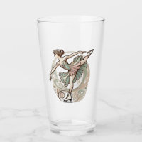 Figure Ice Skating Cup Glass