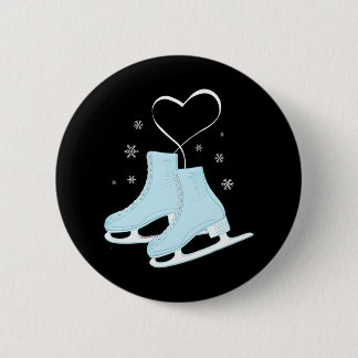 Figure Ice Skating Heart Figure Skater Love 6 Cm Round Badge