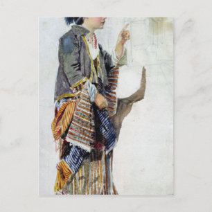 Figure of a girl in Turkish costume, 19th century Postcard