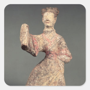 Figure of a male dancer, tomb artefact square sticker