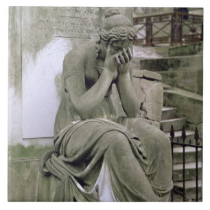 Figure of Grief, from the tomb of Pierre Gareau (d Tile