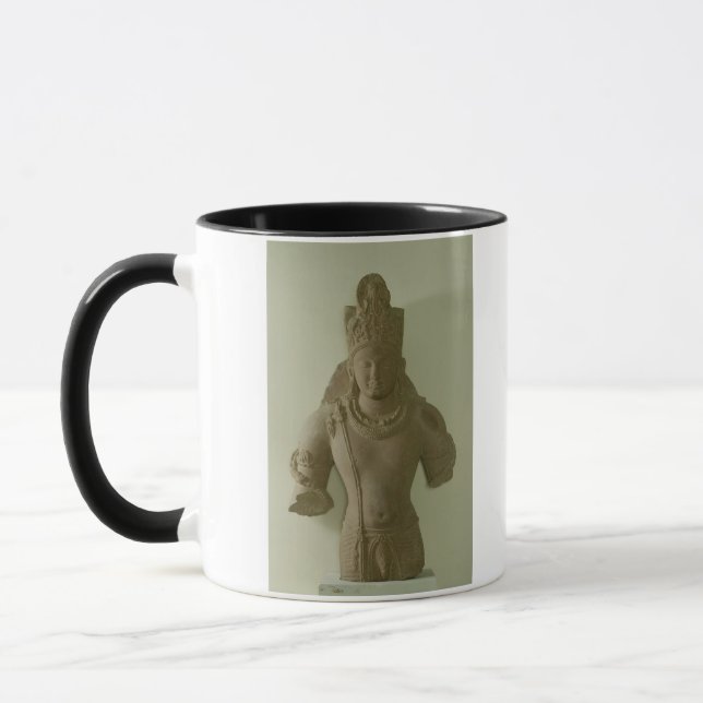 Figure of Lord Vishnu, Mathura (red sandstone) Mug (Left)