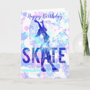 Figure Skate Birthday Card Personalised