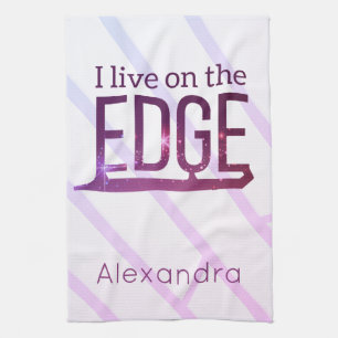 Figure skate blade Towel live on edge pink purple