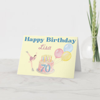 FIGURE SKATER HAPPY 70TH BIRTHDAY CARD