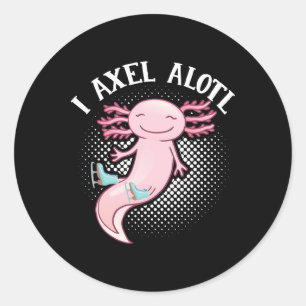 Figure Skater I Axel Alotl Ice Skating Axolotl 1 Classic Round Sticker