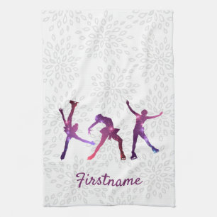 Figure skater Pink Purple star - ice skating towel