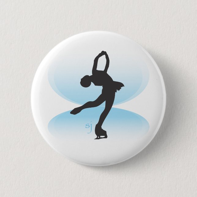 Figure Skater Spin 6 Cm Round Badge (Front)