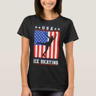 Figure Skater Usa Ice Skating T-Shirt