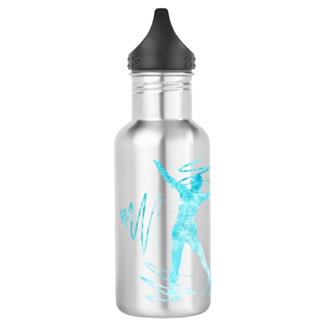 Figure skater water bottle Star edges frozen blue (Left)