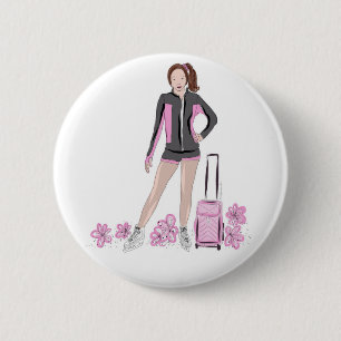 Figure Skater With Zuka Bag 6 Cm Round Badge