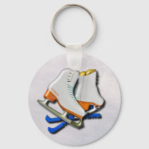 Figure Skates And Skates Guards With Your Name Key Ring