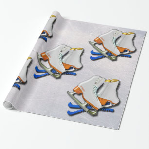 Figure Skates And Skates Guards With Your Name Wrapping Paper