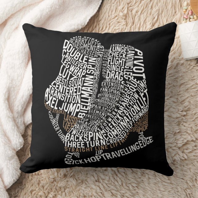 Figure Skates Word Art Ice Skating Cushion (Blanket)