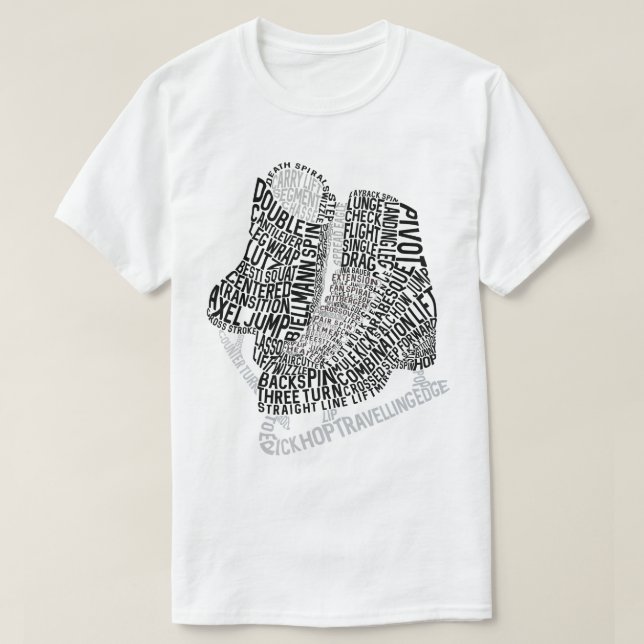 Figure Skates Word Art Ice Skating T-Shirt (Design Front)