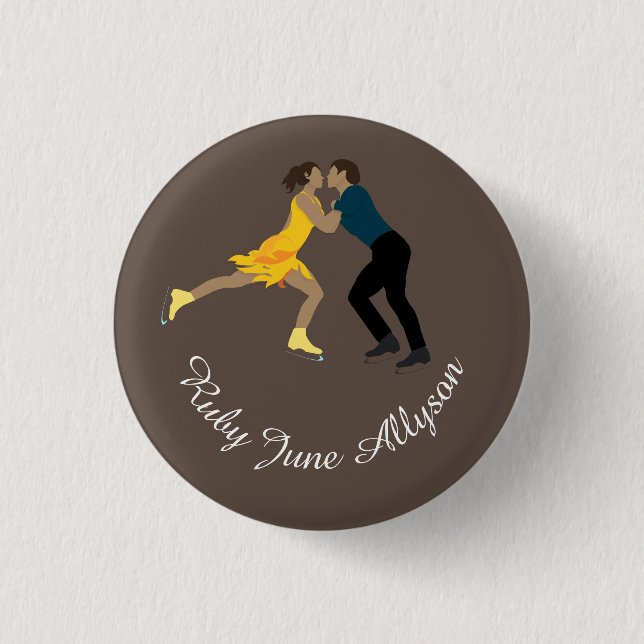 Figure Skating 3 Cm Round Badge (Front)
