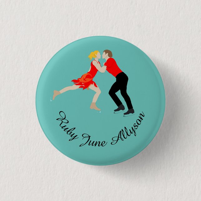 Figure Skating 3 Cm Round Badge (Front)