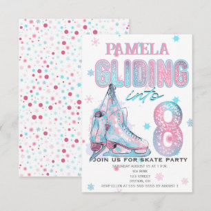 Figure Skating 8th Birthday Party invitation
