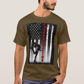 FIGURE SKATING AMERICAN FLAG BLACK T-Shirt