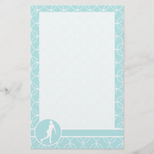 Figure Skating; Baby Blue Circles Stationery