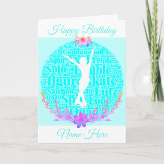 Figure Skating Birthday Card Personalise