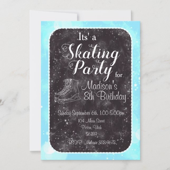 Figure Skating Birthday Invitation (Front)