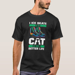 Figure Skating Cat Ice Skating T-Shirt