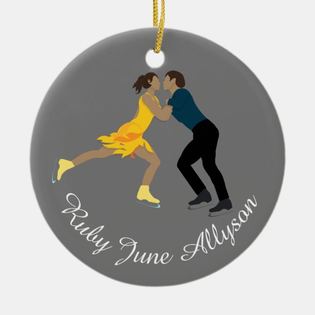 Figure Skating Ceramic Ornament (Front)