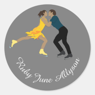 Figure Skating Classic Round Sticker