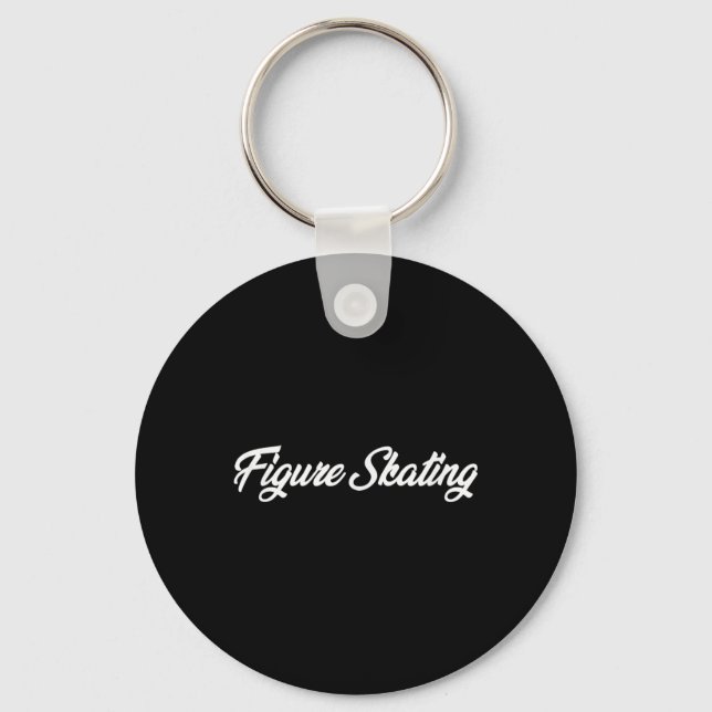 Figure Skating Cursive Text Novelty Hobby  Key Ring (Front)