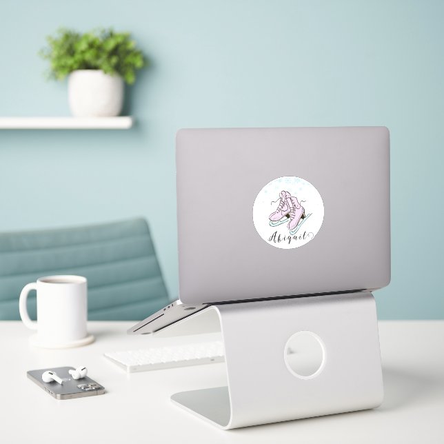 Figure Skating Custom Name Vynil (Laptop On Desk)