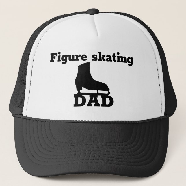 Figure skating Dad cap - Black white skate (Front)