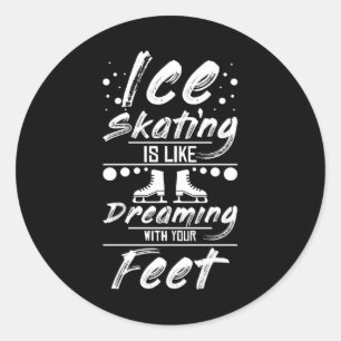Figure Skating Dreaming Classic Round Sticker