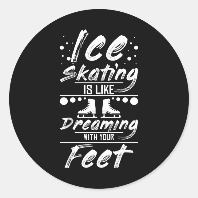 Figure Skating Dreaming Classic Round Sticker (Front)