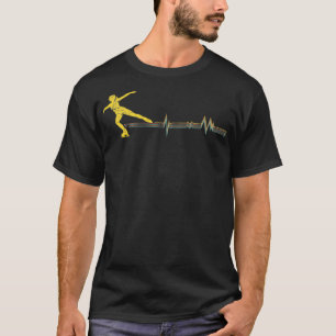 Figure Skating EKG Heart Line T-Shirt