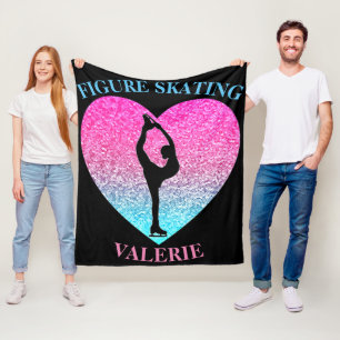 Figure Skating Fleece Blanket w/ Personalised Name