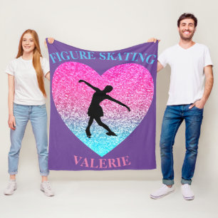 Figure Skating Fleece Blanket w/ Personalised Name