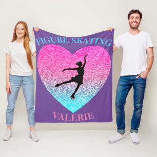 Figure Skating Fleece Blanket w/ Personalised Name