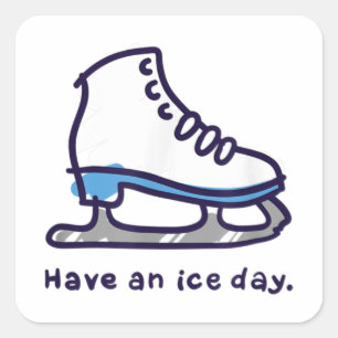 Figure Skating Gifts For Girls Women Men Ice Skate Square Sticker