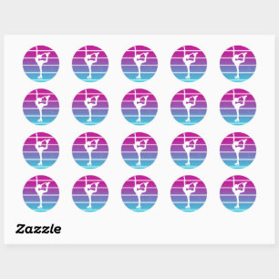 Figure Skating Girl Classic Round Sticker