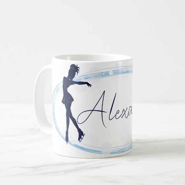 Figure Skating Girl Custom Name  Coffee Mug (Front Left)