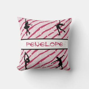 Figure Skating Girl Peppermint Sprinkle Pink Cushion