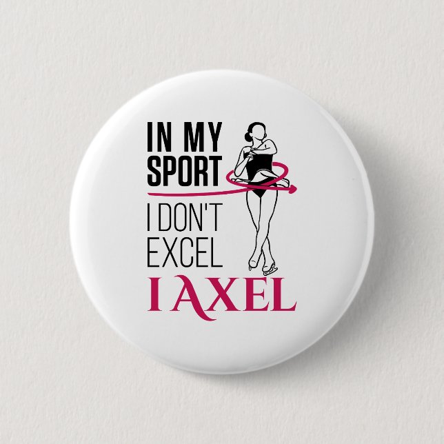 Figure Skating Girls Axel 6 Cm Round Badge (Front)