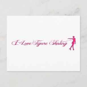 Figure Skating (I Love) Pink/Purple Skater Postcard