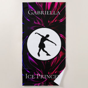 Figure Skating "Ice Princess" Personalised Beach Towel